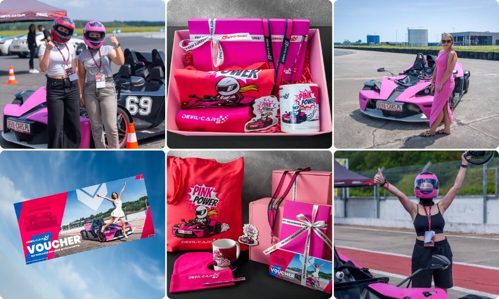 pomysł na prezent dla kobiety - KTM Pink Power - jazda bolidem i r&oacute;żowe gadżety